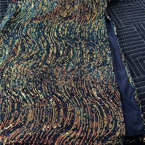 New Long multi color sequin with split dress